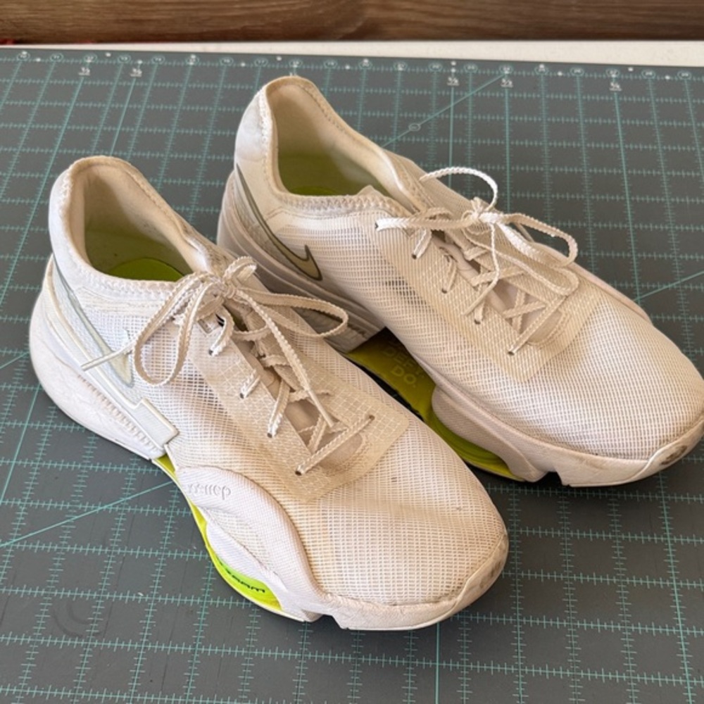Nike Cream and Green Athletic Shoes